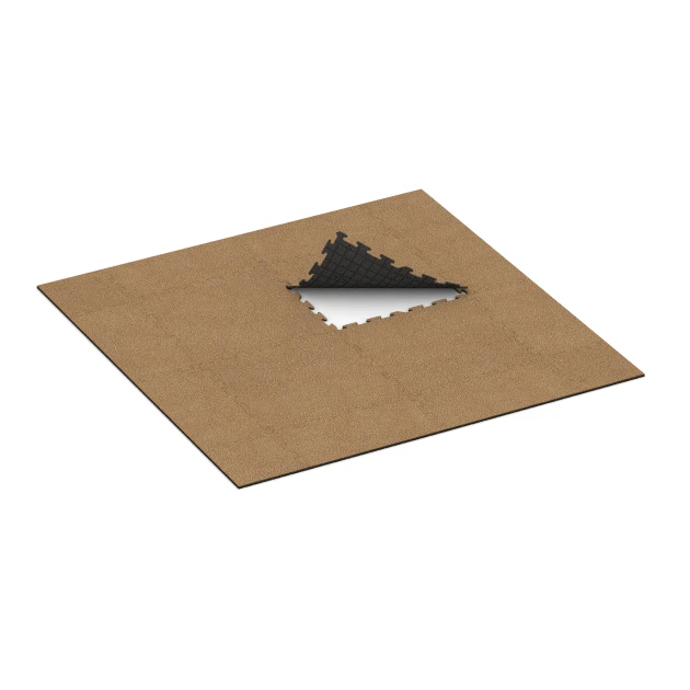 Typische Verlegung oder Einbausituation für den Artikel 0327 von WARCO - Fitnessvloer Mat 18 mm, Farbton Rattan in der Abmessung 100 x 100 x 1,8 cm | 1,00 m².