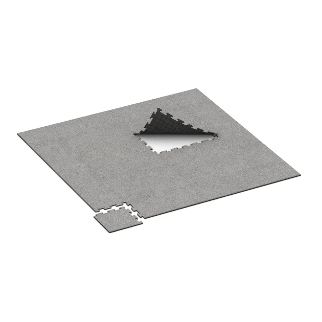 Typische Verlegung oder Einbausituation für den Artikel 4686 von WARCO - Hoektegel, Farbton Grijs Melange in der Abmessung 485 x 485 x 18 mm.
