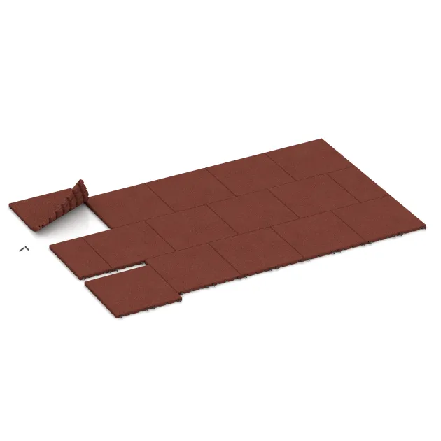 Typische Verlegung oder Einbausituation für den Artikel 0575 von WARCO - Valtegel, Farbton Baksteenrood in der Abmessung 500 x 500 x 30 mm.