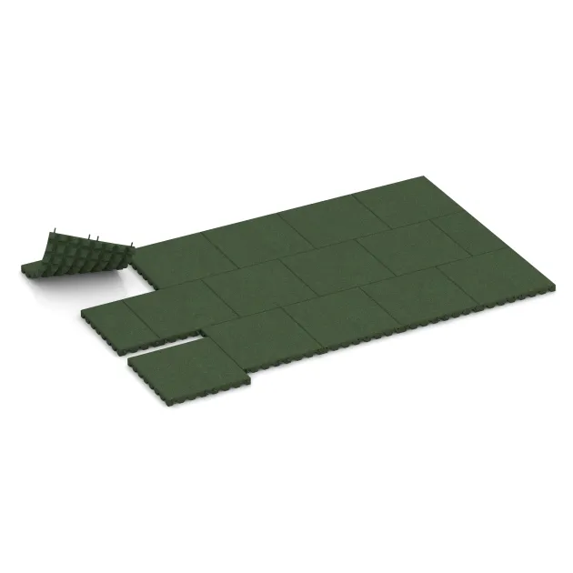 Typische Verlegung oder Einbausituation für den Artikel 3864 von WARCO - Geluidsisolatiepaneel, Farbton Grasgroen in der Abmessung 500 x 500 x 45 mm.