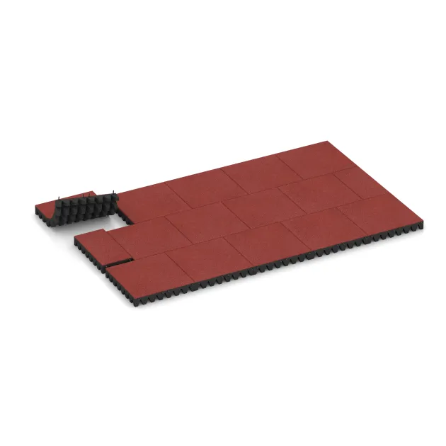 Typische Verlegung oder Einbausituation für den Artikel 0716 von WARCO - Valtegel, Farbton Koraalrood in der Abmessung 500 x 500 x 80 mm.