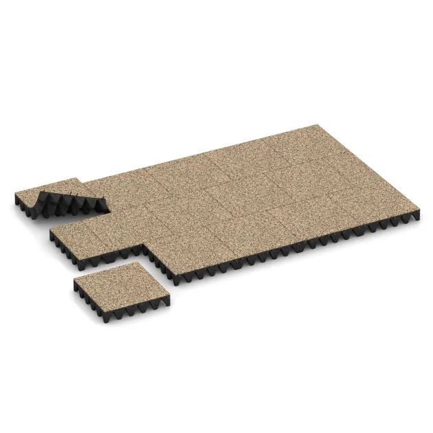 Typische Verlegung oder Einbausituation für den Artikel 3699 von WARCO - Valtegel, Farbton Travertin in der Abmessung 500 x 500 x 100 mm.