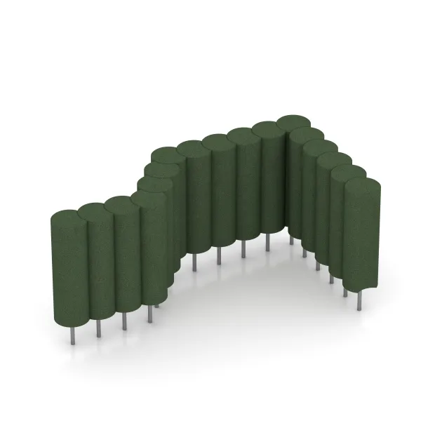 Typische Verlegung oder Einbausituation für den Artikel 2564 von WARCO - Rubber Palissade, Farbton Grasgroen in der Abmessung ø 250 x 800 mm.