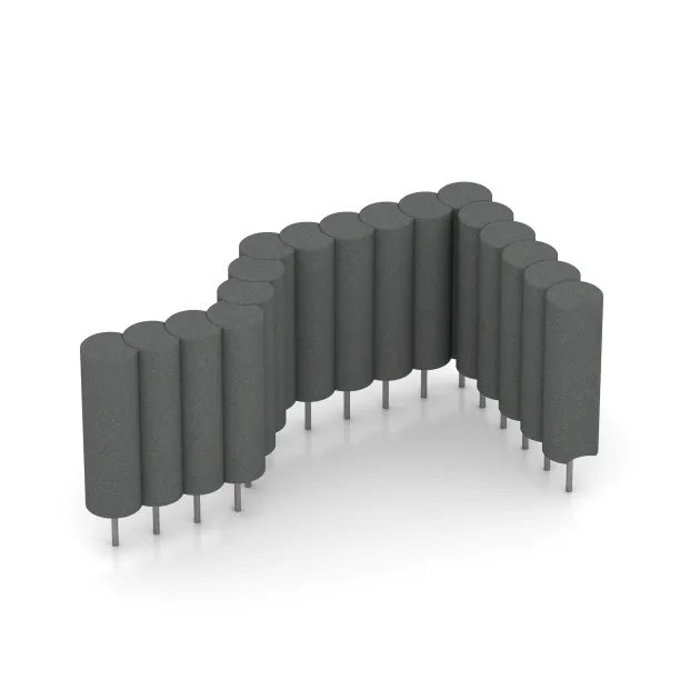 Typische Verlegung oder Einbausituation für den Artikel 2565 von WARCO - Rubber Palissade, Farbton Leigrijs in der Abmessung ø 250 x 800 mm.
