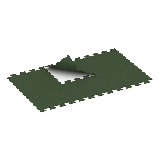 Typische Verlegung oder Einbausituation für den Artikel 5193 von WARCO - Rubberen bestratingsmat, Farbton Grasgroen in der Abmessung 1120 x 1000 x 17 mm.