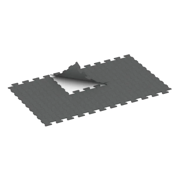 Typische Verlegung oder Einbausituation für den Artikel 5194 von WARCO - Rubberen bestratingsmat, Farbton Leigrijs in der Abmessung 1120 x 1000 x 17 mm.