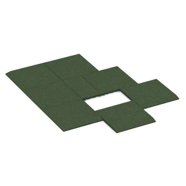 Typische Verlegung oder Einbausituation für den Artikel 0423 von WARCO - Randplaat (één zijde afgeschuind), Farbton Grasgroen in der Abmessung 500 x 500 x 30 mm.