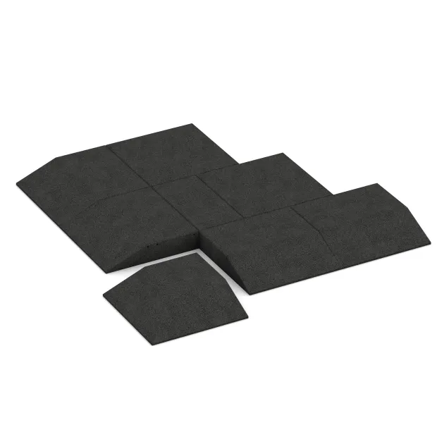 Typische Verlegung oder Einbausituation für den Artikel 3838 von WARCO - Hoekpaneel (twee zijden afgeschuind), Farbton Zwart in der Abmessung 500 x 500 x 100 mm.