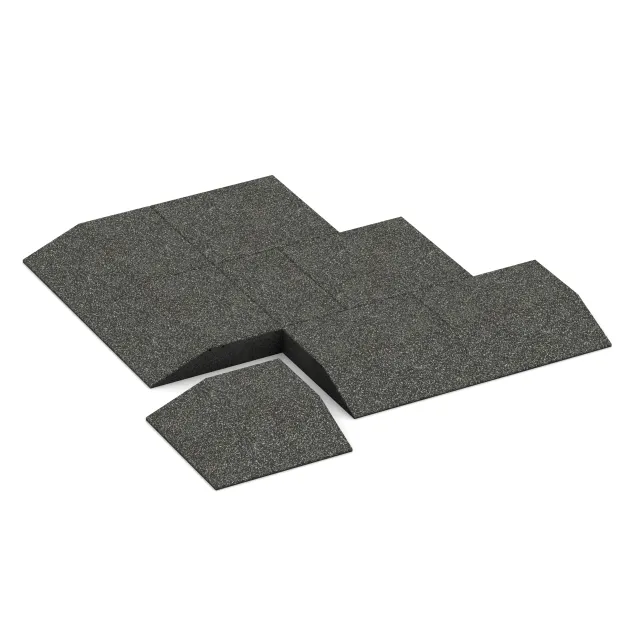 Typische Verlegung oder Einbausituation für den Artikel 3833 von WARCO - Hoekpaneel (twee zijden afgeschuind), Farbton Donkergrijs Graniet in der Abmessung 500 x 500 x 100 mm.