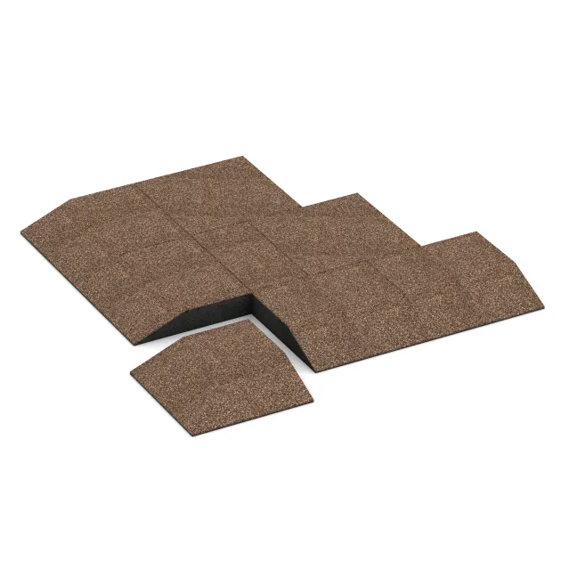 Typische Verlegung oder Einbausituation für den Artikel 3834 von WARCO - Hoekpaneel (twee zijden afgeschuind), Farbton Schors & Bast in der Abmessung 500 x 500 x 100 mm.