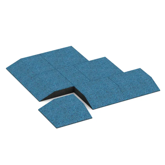 Typische Verlegung oder Einbausituation für den Artikel 3835 von WARCO - Hoekpaneel (twee zijden afgeschuind), Farbton Atlantisch in der Abmessung 500 x 500 x 100 mm.