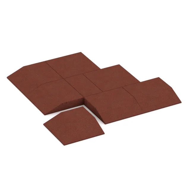 Typische Verlegung oder Einbausituation für den Artikel 0498 von WARCO - Hoekpaneel (twee zijden afgeschuind), Farbton Baksteenrood in der Abmessung 500 x 500 x 100 mm.