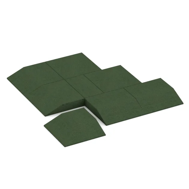 Typische Verlegung oder Einbausituation für den Artikel 0501 von WARCO - Hoekpaneel (twee zijden afgeschuind), Farbton Grasgroen in der Abmessung 500 x 500 x 100 mm.