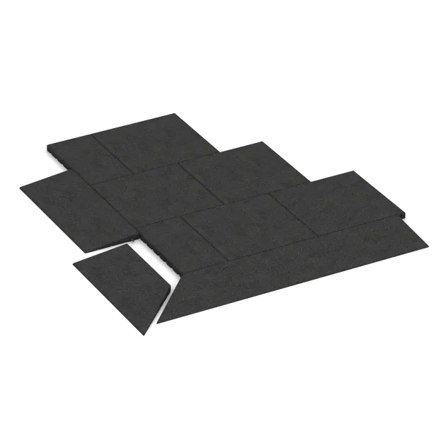 Typische Verlegung oder Einbausituation für den Artikel 2016 von WARCO - rechterhoek wighelft, Farbton Anthraciet in der Abmessung 750 x 300 x 35/8 mm.