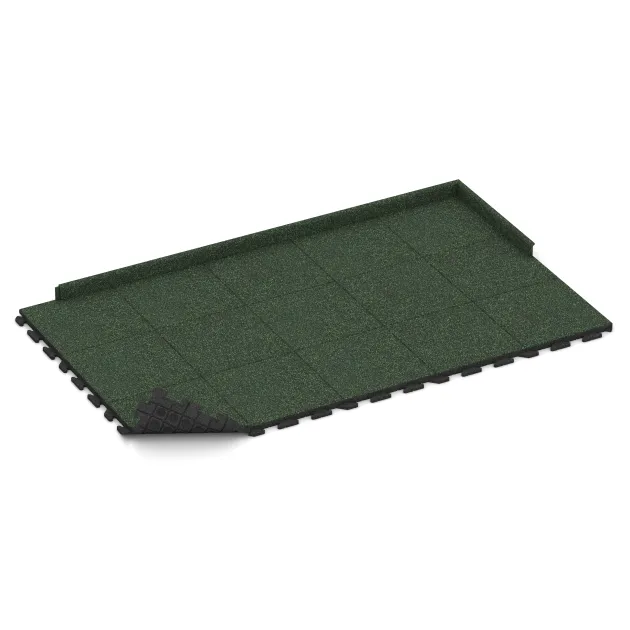 Typische Verlegung oder Einbausituation für den Artikel 1300 von WARCO - Rubberen straattegels Classic, Farbton Engels Gras in der Abmessung 500 x 500 x 40 mm.