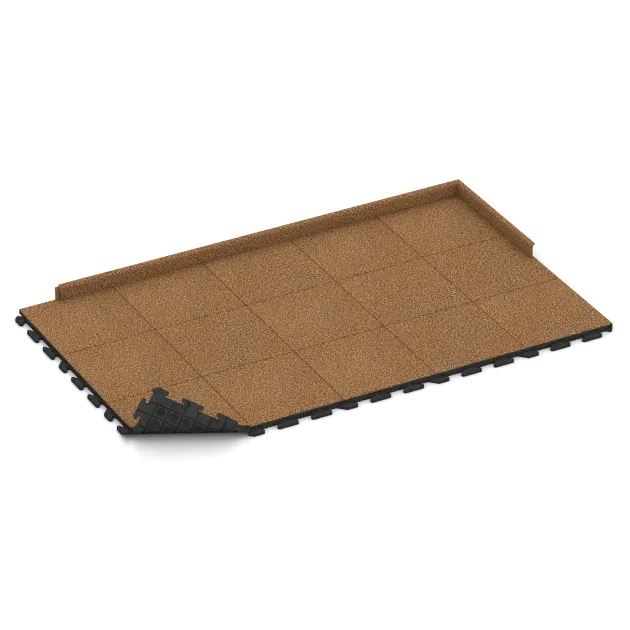 Typische Verlegung oder Einbausituation für den Artikel 1301 von WARCO - Rubberen straattegels Classic, Farbton Terra Cotta in der Abmessung 500 x 500 x 40 mm.