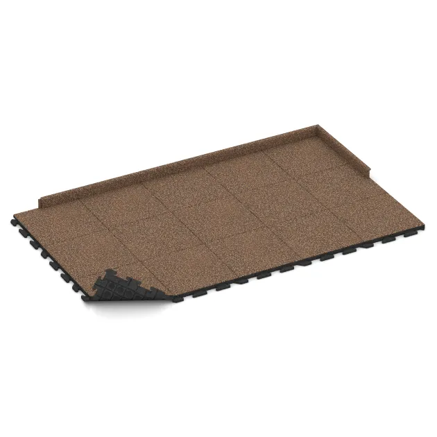 Typische Verlegung oder Einbausituation für den Artikel 1302 von WARCO - Rubberen straattegels Classic, Farbton Schors & Bast in der Abmessung 500 x 500 x 40 mm.