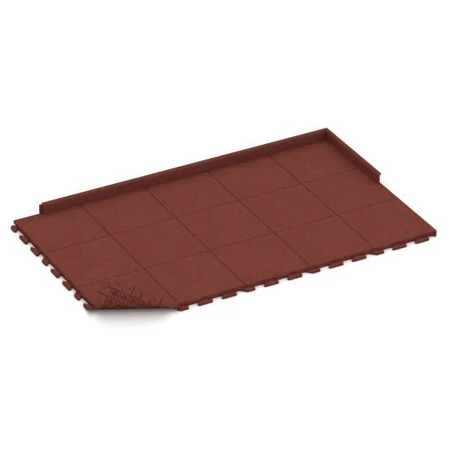 Typische Verlegung oder Einbausituation für den Artikel 1387 von WARCO - Rubberen straattegels Classic, Farbton Baksteenrood in der Abmessung 500 x 500 x 40 mm.