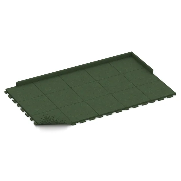Typische Verlegung oder Einbausituation für den Artikel 1388 von WARCO - Rubberen straattegels Classic, Farbton Grasgroen in der Abmessung 500 x 500 x 40 mm.