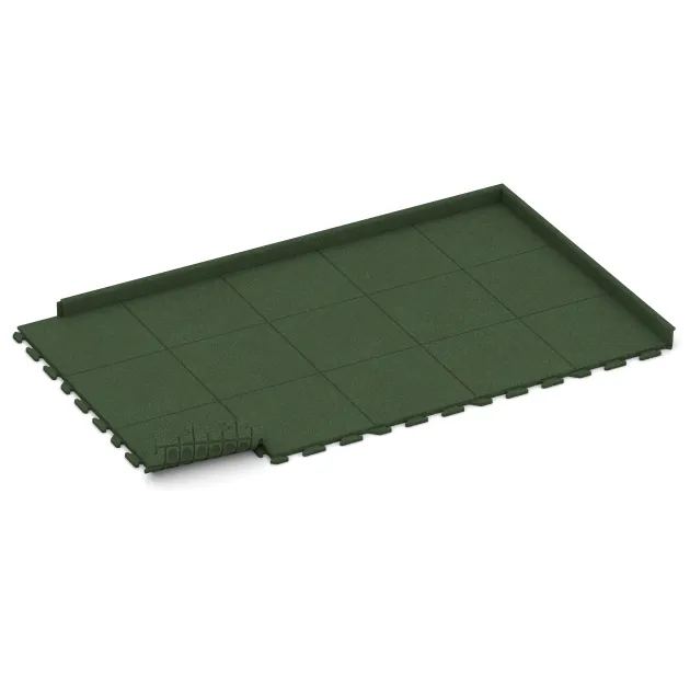 Typische Verlegung oder Einbausituation für den Artikel 1261 von WARCO - Hondenkennelplaat, Farbton Grasgroen in der Abmessung 500 x 500 x 30 mm.