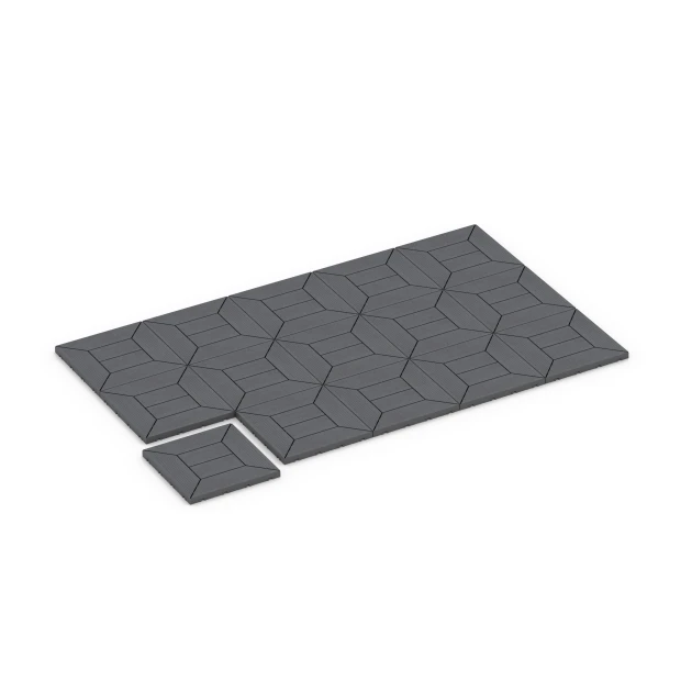 Typische Verlegung oder Einbausituation für den Artikel 6348 von WARCO - Cassettepatroon – Vlondertegel, Farbton Zilvergrijs in der Abmessung 30 x 30 x 2 cm.