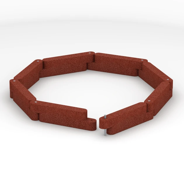 Typische Verlegung oder Einbausituation für den Artikel 6640 von WARCO - Rubberen opsluitband, Farbton Baksteenrood in der Abmessung 100 x 15 x 30 cm.