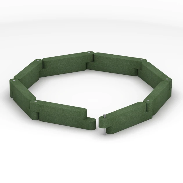 Typische Verlegung oder Einbausituation für den Artikel 6641 von WARCO - Rubberen opsluitband, Farbton Grasgroen in der Abmessung 100 x 15 x 30 cm.