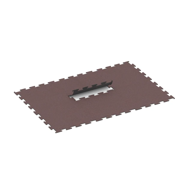 Typische Verlegung oder Einbausituation für den Artikel 6145 von WARCO - Fitness Performance Elite Trainingsvloer, Farbton Mineraalrood in der Abmessung 100 x 100 x 1 cm | 1,00 m².
