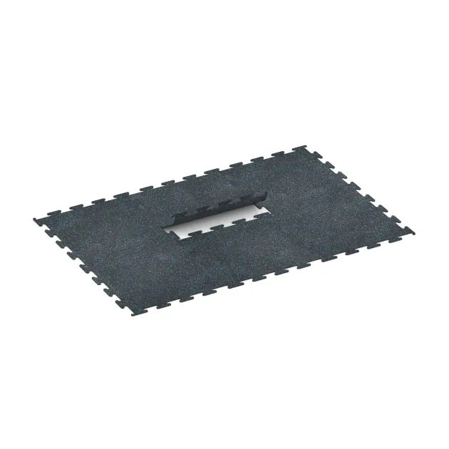 Typische Verlegung oder Einbausituation für den Artikel 3754 von WARCO - Fitness Performance Elite Trainingsvloer, Farbton Licht blauw gespikkeld in der Abmessung 1000 x 1000 x 10 mm.