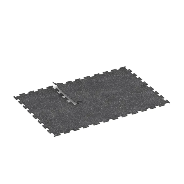 Typische Verlegung oder Einbausituation für den Artikel 3777 von WARCO - Fitness Performance Elite Trainingsvloer, Farbton Licht Grijs Gespeckeld in der Abmessung 1000 x 1000 x 15 mm.
