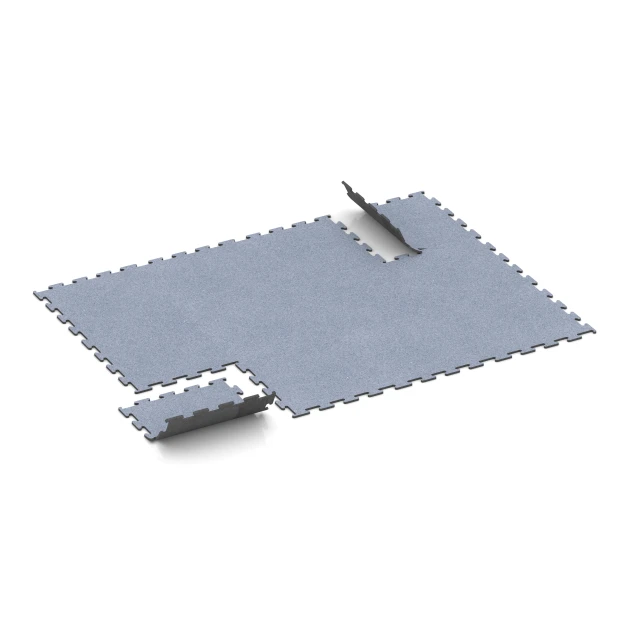 Typische Verlegung oder Einbausituation für den Artikel 6152 von WARCO - Fitness Performance Elite Trainingsvloer, Farbton Nevelgrijs in der Abmessung 50 x 50 x 1 cm | 0,25 m².
