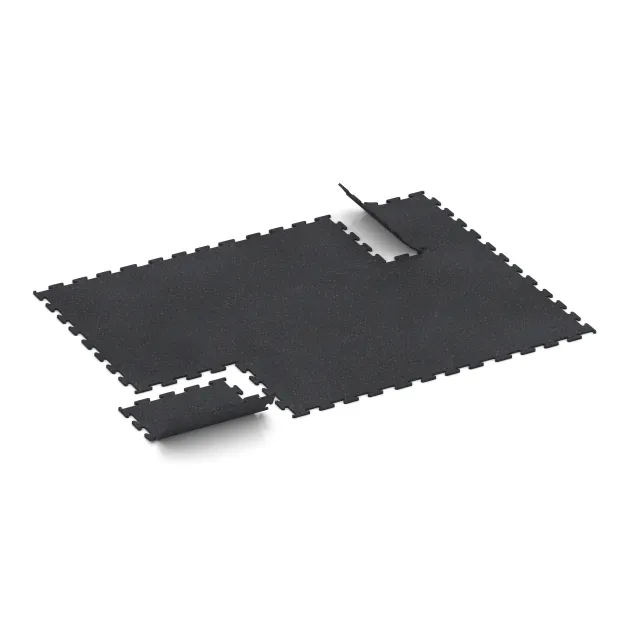 Typische Verlegung oder Einbausituation für den Artikel 3765 von WARCO - Fitness Performance Elite Trainingsvloer, Farbton Licht Rood Gespikkeld in der Abmessung 500 x 500 x 10 mm.