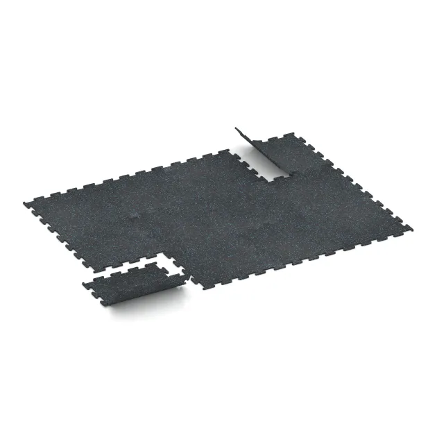 Typische Verlegung oder Einbausituation für den Artikel 3766 von WARCO - Fitness Performance Elite Trainingsvloer, Farbton Licht blauw gespikkeld in der Abmessung 500 x 500 x 10 mm.