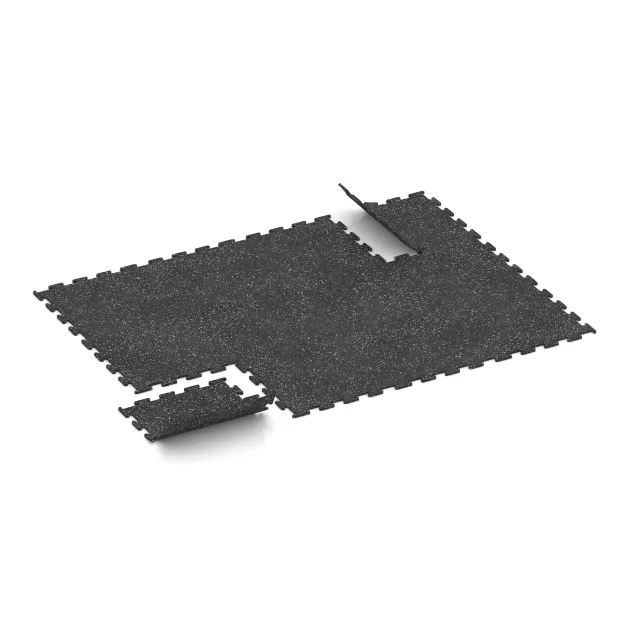 Typische Verlegung oder Einbausituation für den Artikel 3779 von WARCO - Fitness Performance Elite Trainingsvloer, Farbton Licht Grijs Gespeckeld in der Abmessung 500 x 500 x 10 mm.