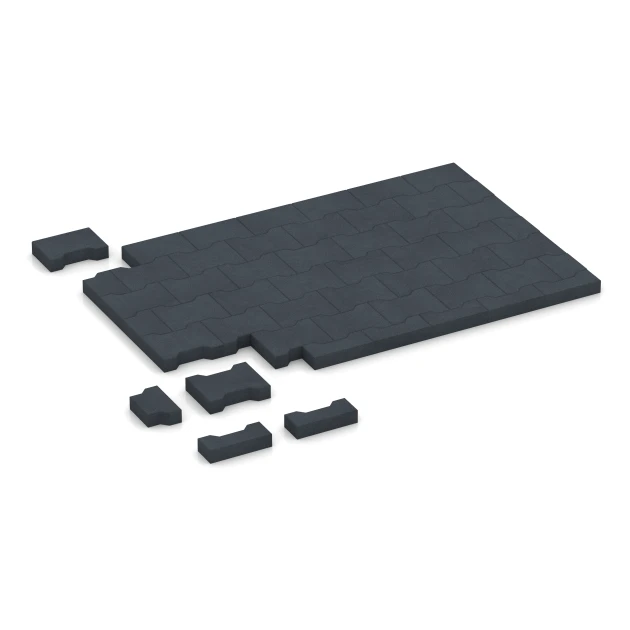 Typische Verlegung oder Einbausituation für den Artikel 6378 von WARCO - H-klinkers, Farbton Leisteengrijs in der Abmessung 20 × 16,5 × 4,3 cm | 0,0278 m².