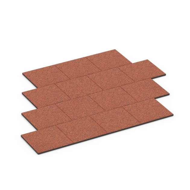 Typische Verlegung oder Einbausituation für den Artikel 6417 von WARCO - Rubberen speelplaatstegel – 90 cm, Farbton Etna in der Abmessung 50 x 50 x 3 cm.