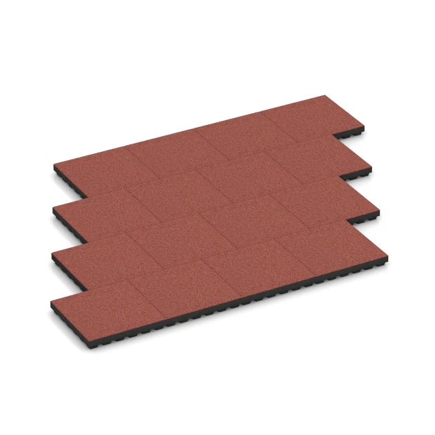 Typische Verlegung oder Einbausituation für den Artikel 6140 von WARCO - Rubberen speelplaatstegel – 205 cm, Farbton Tomatenrood in der Abmessung 50 x 50 x 7 cm.