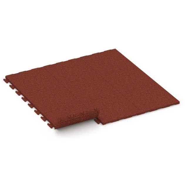 Typische Verlegung oder Einbausituation für den Artikel 6976 von WARCO - Fitnessvloertegel Classic, Farbton Baksteenrood in der Abmessung 50 x 50 x 3 cm | 0,25 m².