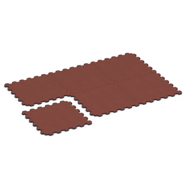 Typische Verlegung oder Einbausituation für den Artikel 6392 von WARCO - Stallmatte Puzzle, Farbton Baksteenrood in der Abmessung 102,5 x 102,5 x 3 cm | 1,05 m².