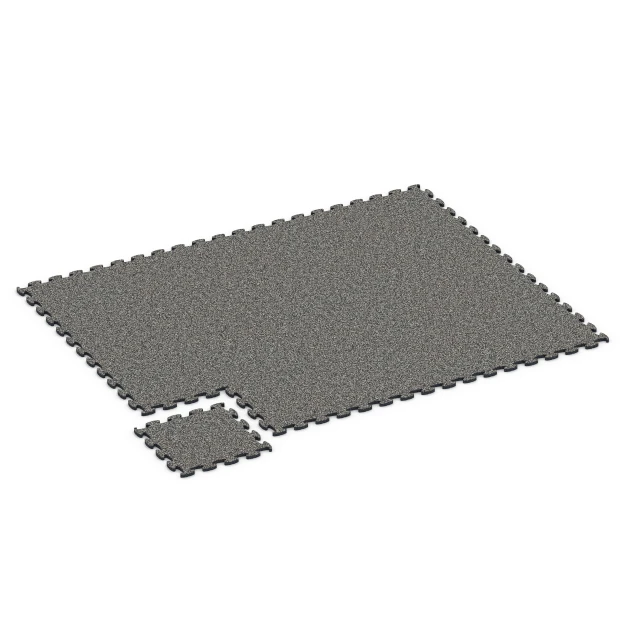Typische Verlegung oder Einbausituation für den Artikel 6778 von WARCO - Fitness puzzelmat rubber, Farbton Donkergrijs graniet in der Abmessung 44,6 x 44,6 x 1,8 cm.