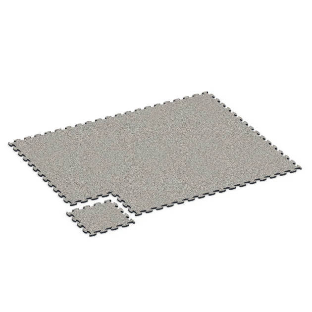 Typische Verlegung oder Einbausituation für den Artikel 6896 von WARCO - Hondensportvloer indoor, Farbton Grijs graniet in der Abmessung 44,6 x 44,6 x 1,8 cm.