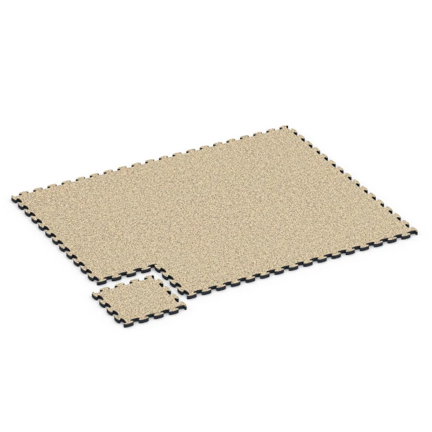 Typische Verlegung oder Einbausituation für den Artikel 6937 von WARCO - Valdempende puzzeltegel, Farbton Travertin in der Abmessung 44,6 x 44,6 × 2,8 cm.