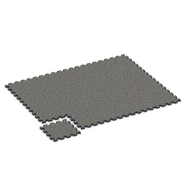 Typische Verlegung oder Einbausituation für den Artikel 6841 von WARCO - Fitness Active vloertegel, Farbton Donkergrijs graniet in der Abmessung 44,6 x 44,6 × 2,8 cm.
