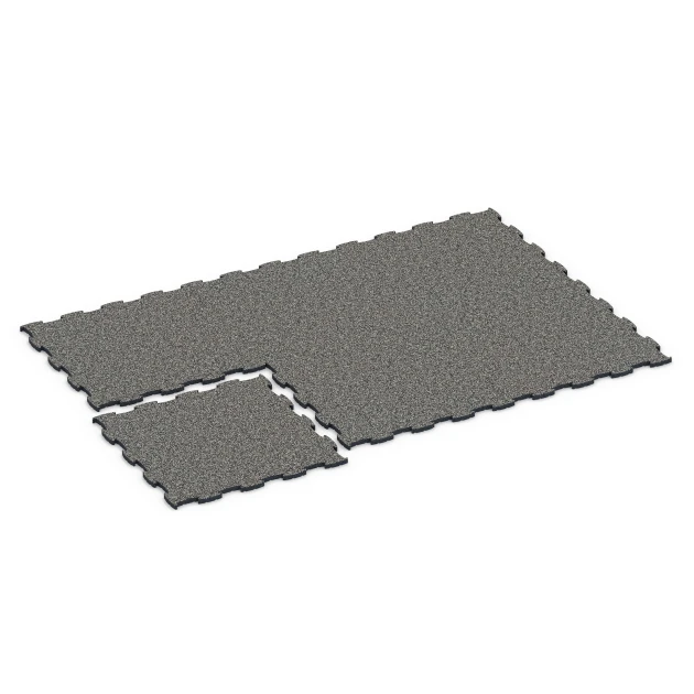 Typische Verlegung oder Einbausituation für den Artikel 6850 von WARCO - Fitness Active vloertegel, Farbton Donkergrijs graniet in der Abmessung 97,1 x 97,1 x 2,8 cm.