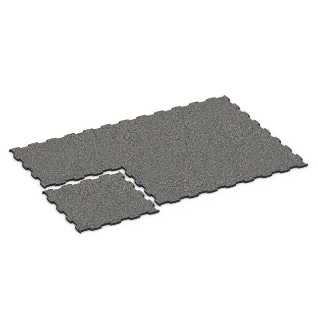 Typische Verlegung oder Einbausituation für den Artikel 6886 von WARCO - Fitness Max vloersysteem, Farbton Donkergrijs graniet in der Abmessung 97,1 x 97,1 x 2,8 cm.