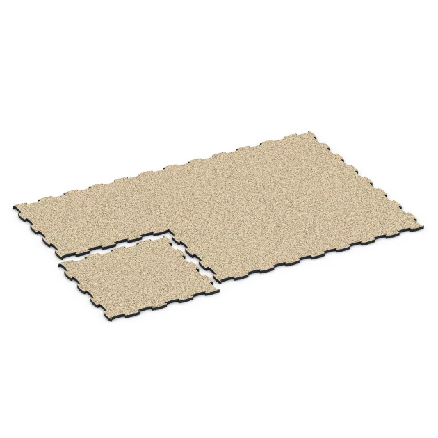 Typische Verlegung oder Einbausituation für den Artikel 6892 von WARCO - Fitness Max vloersysteem, Farbton Travertin in der Abmessung 97,1 x 97,1 x 2,8 cm.