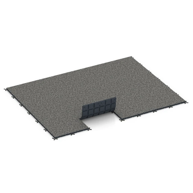 Typische Verlegung oder Einbausituation für den Artikel 7132 von WARCO - Fitnessvloer voor buiten, Farbton Donkergrijs graniet in der Abmessung 60 x 60 x 3 cm | 0,36 m².