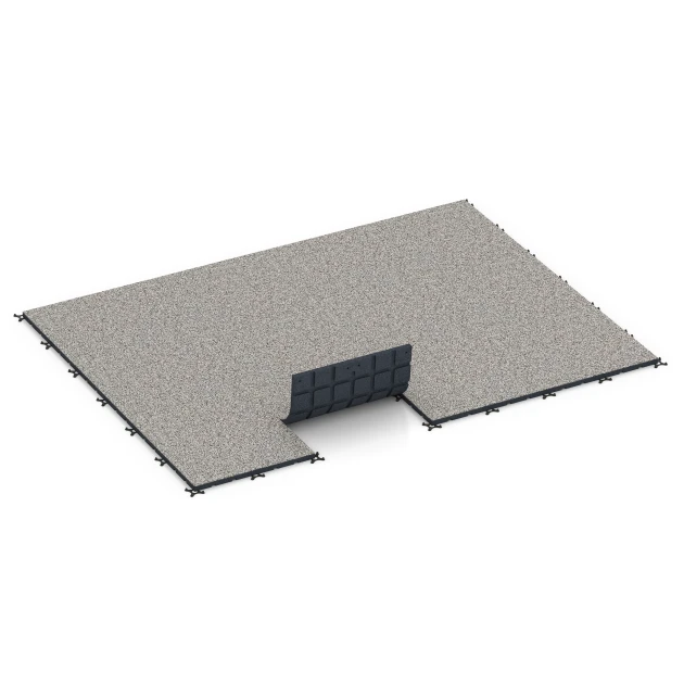 Typische Verlegung oder Einbausituation für den Artikel 7133 von WARCO - Fitnessvloer voor buiten, Farbton Grijs graniet in der Abmessung 60 x 60 x 3 cm | 0,36 m².