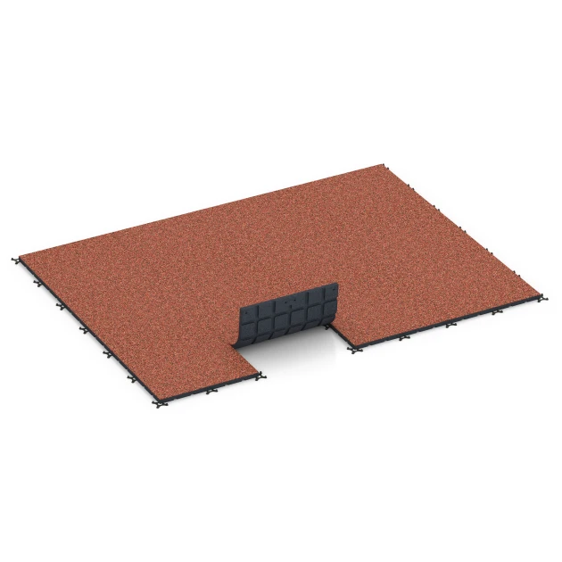 Typische Verlegung oder Einbausituation für den Artikel 7136 von WARCO - Fitnessvloer voor buiten, Farbton Etna in der Abmessung 60 x 60 x 3 cm | 0,36 m².