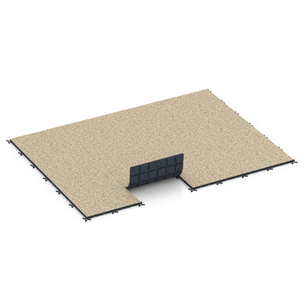 Typische Verlegung oder Einbausituation für den Artikel 7138 von WARCO - Fitnessvloer voor buiten, Farbton Travertijn in der Abmessung 60 x 60 x 3 cm | 0,36 m².
